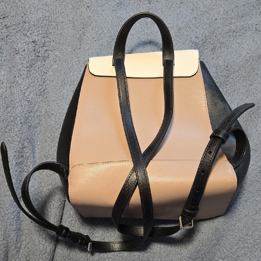 Kate Spade Black, Cream, and Tan Backpack Used Once, Great Condition - Picture 2 of 5